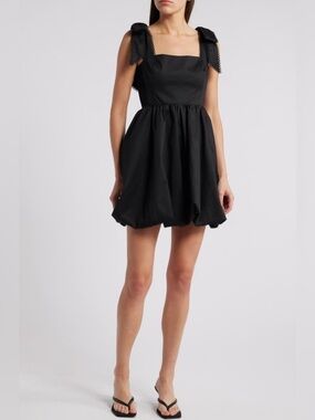 Adrianna Papell Tie Shoulder Bubble Dress